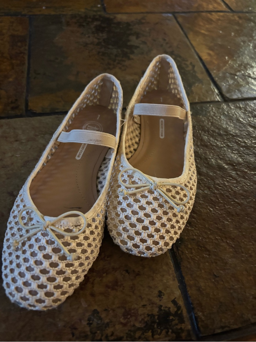 Woven Ballet Flats - Cream